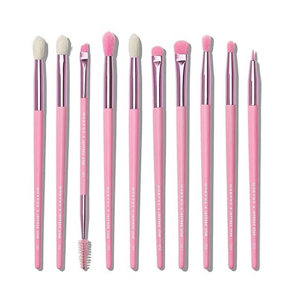 NWT Morphe x Jeffree Star Eye Brush Collection - 10 Natural & Synthetic Brushes - Picture 2 of 2
